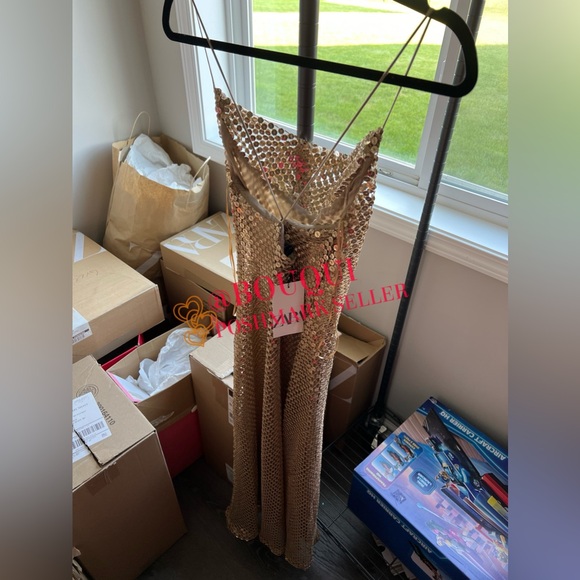 BLOGGERS FAV ZARA GOLD MESH SLIP DRESS - Picture 3 of 13